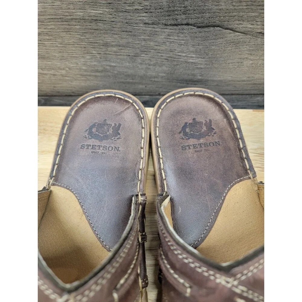 Stetson Men’s Sanded Brown  Sandal 10 EUC